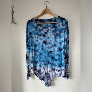 Mezon Blue Tie-Dye Long Sleeve Top NWOT